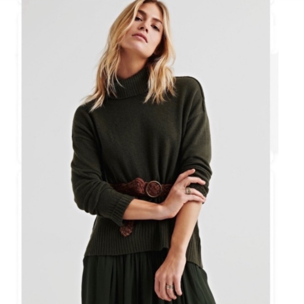Lucky Brand Forward Seam Army Turtleneck Sweater